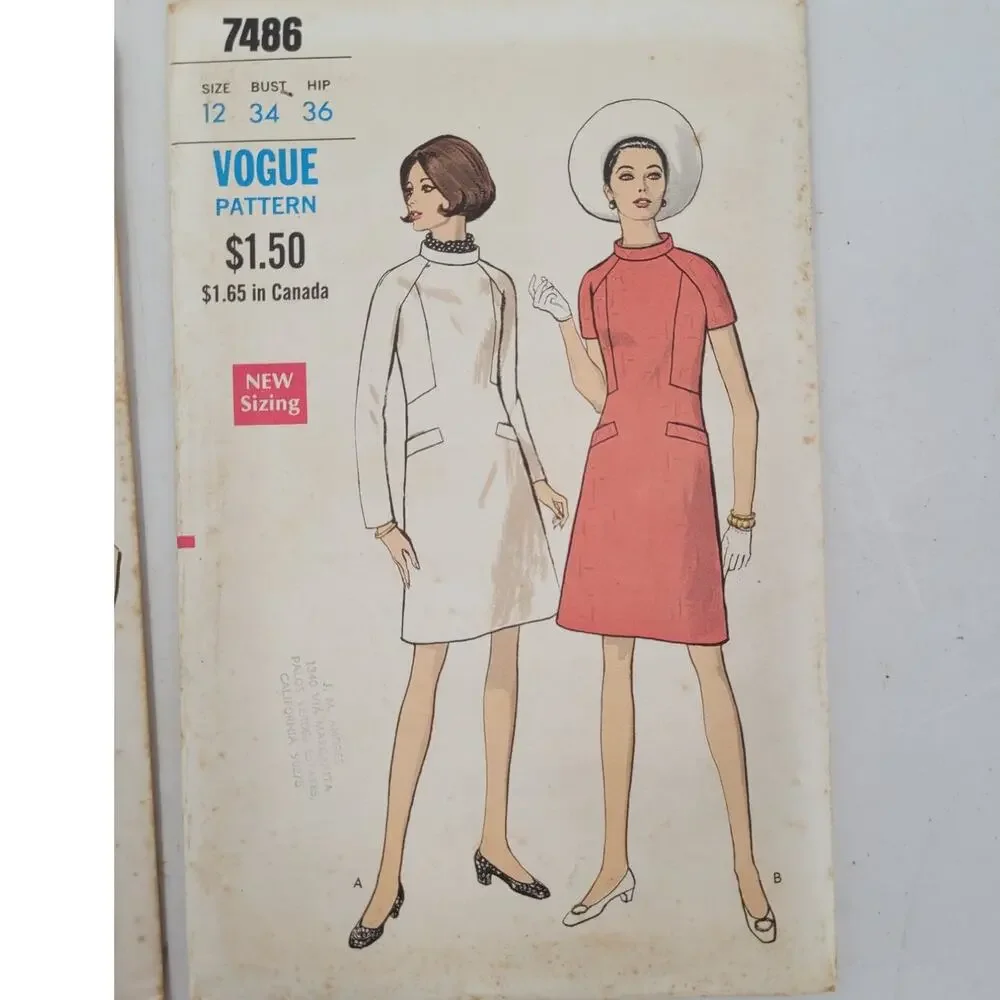 Vintage 60s 70s Vogue Dress‎ Patterns Lot of 4